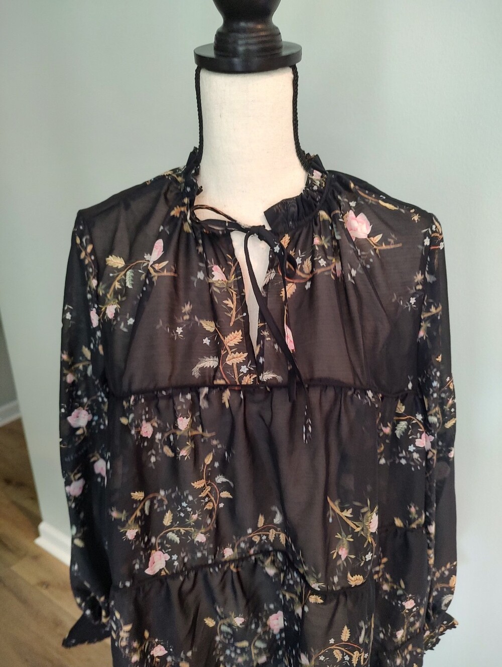 All Saints Mindy Oto Floral Women’s Mini Tiered Trapeze Dress Size 6 - Picture 7 of 16